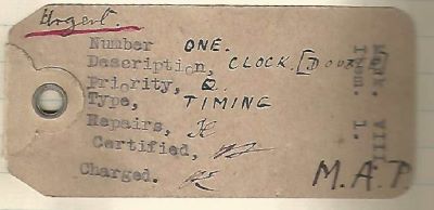 Ticket for clock repair